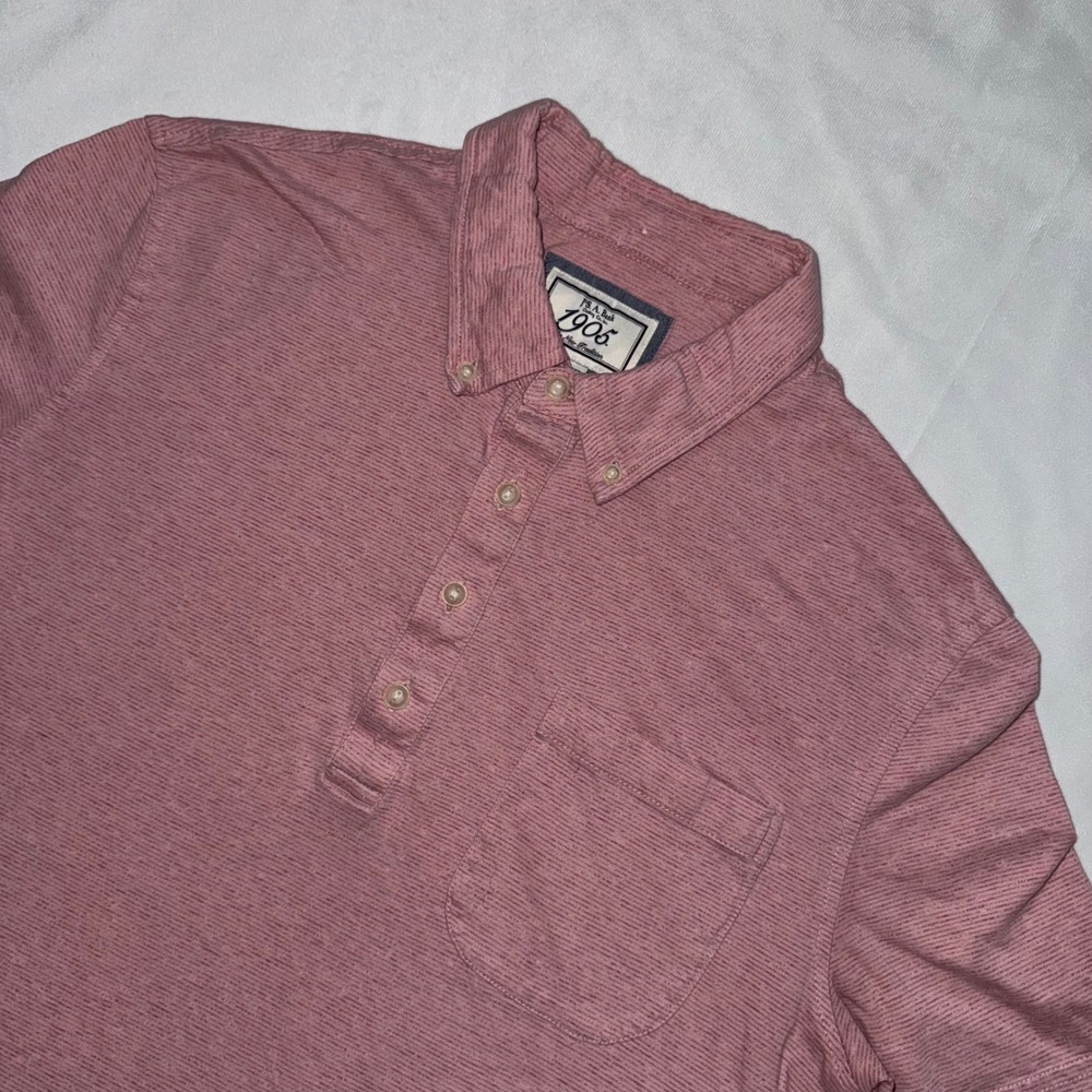 J.S. A. Bank‎ 1905 Slim Fit Polo Shirt Mens Large Pink Short Sleeve Casual